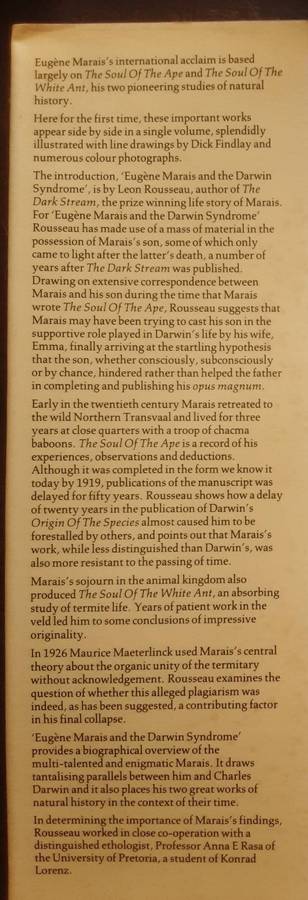The Soul of the Ape, The Soul of the White Ant by Eugene Marais