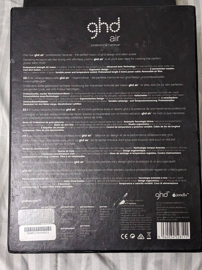 GHD Air Hairdryer - NOT WORKING, FOR PARTS ONLY.