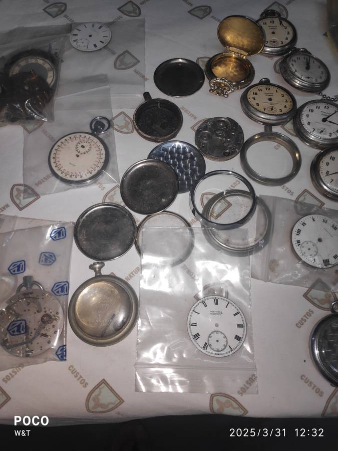 mixed pocket watch parts lot, Zobo, CYMA