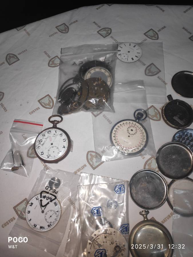 mixed pocket watch parts lot, Zobo, CYMA