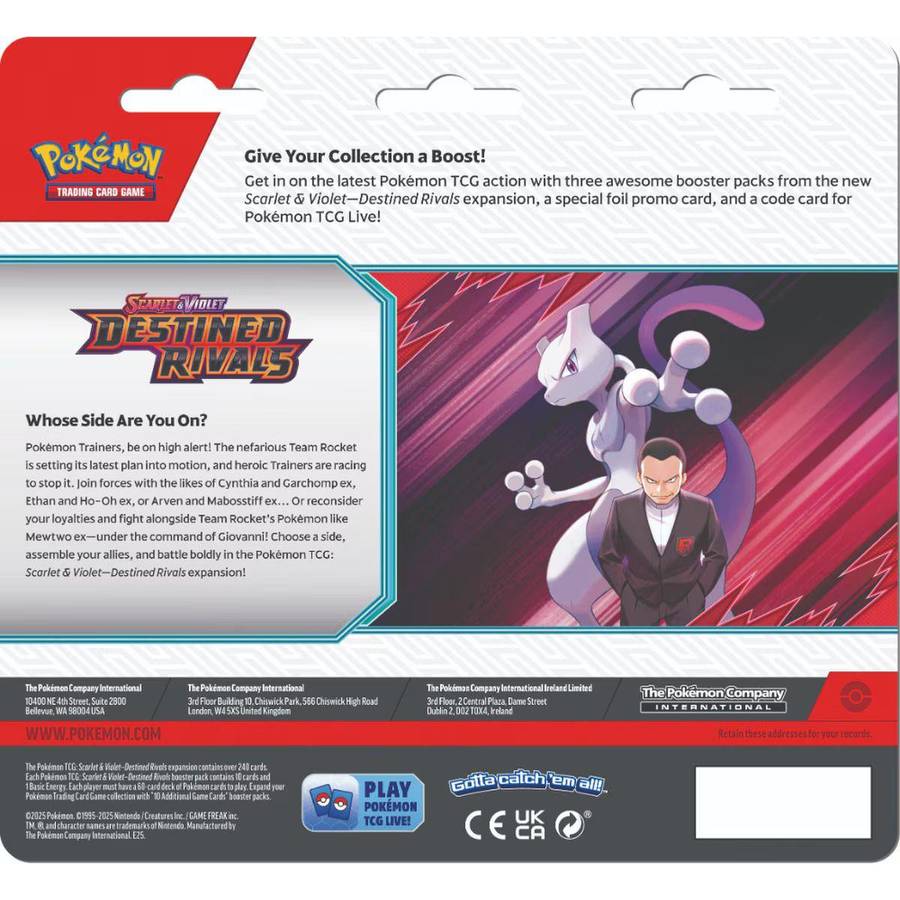 RARE Pokemon: Scarlet & Violet 10: Destined Rivals: 3-Pack Blister