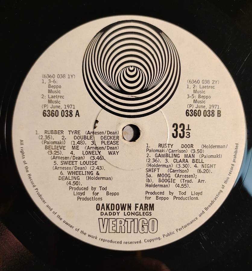 DADDY LONGLEGS  - OAKDOWN FARM - VG+/VG