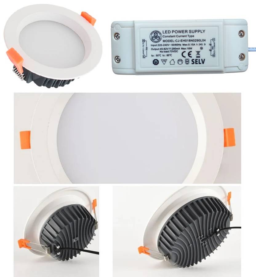 18W LED Warm White Light Colour Round Panel Recessed Ceiling Light AC220~240V. Collections Allowed.