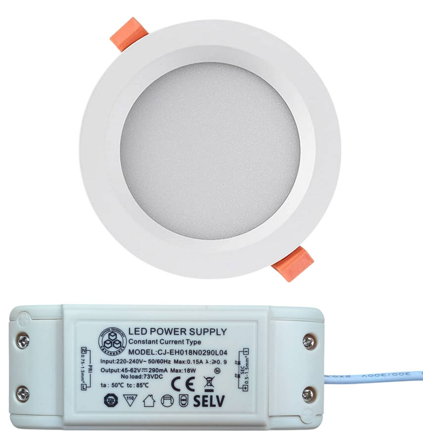18W LED Warm White Light Colour Round Panel Recessed Ceiling Light AC220~240V. Collections Allowed.