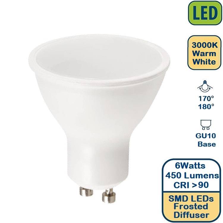 6W GU10 AC185~265V LED Light Bulbs Wide Beam Angle. Cozy Warm White Downlights. Collections Allowed.