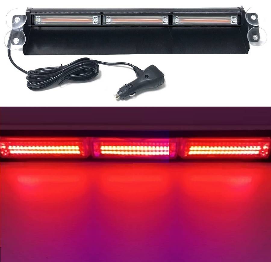 Red COB LED Windscreen Dashboard Vehicle Flash Strobe Very Long Dash Light Bar. Collections Allowed.