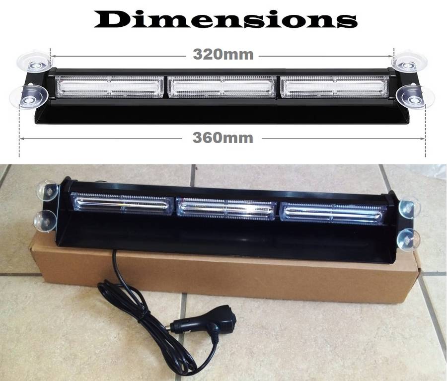 Red COB LED Windscreen Dashboard Vehicle Flash Strobe Very Long Dash Light Bar. Collections Allowed.