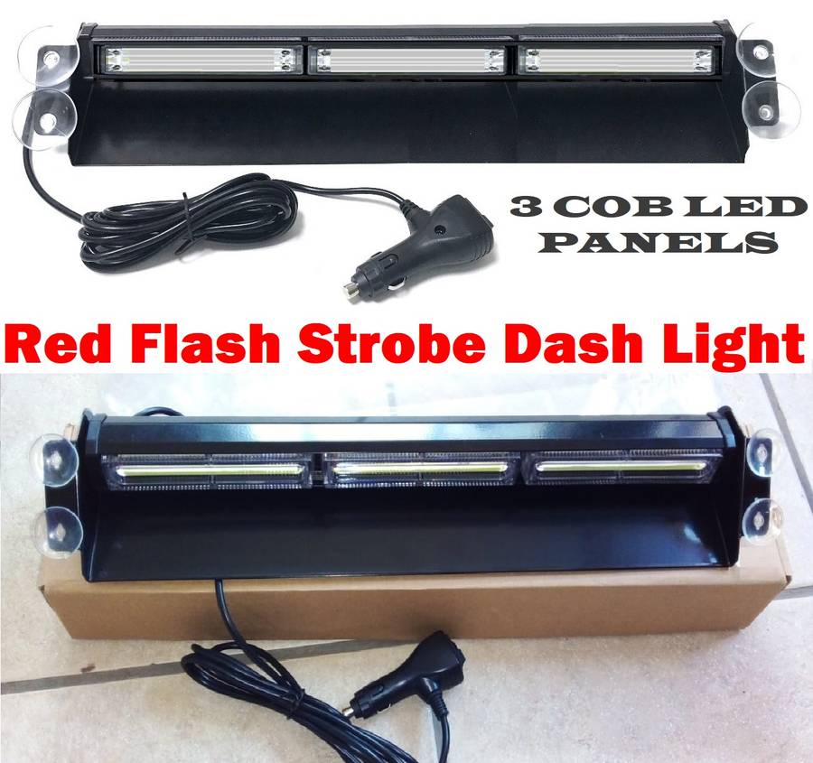 Red COB LED Windscreen Dashboard Vehicle Flash Strobe Very Long Dash Light Bar. Collections Allowed.