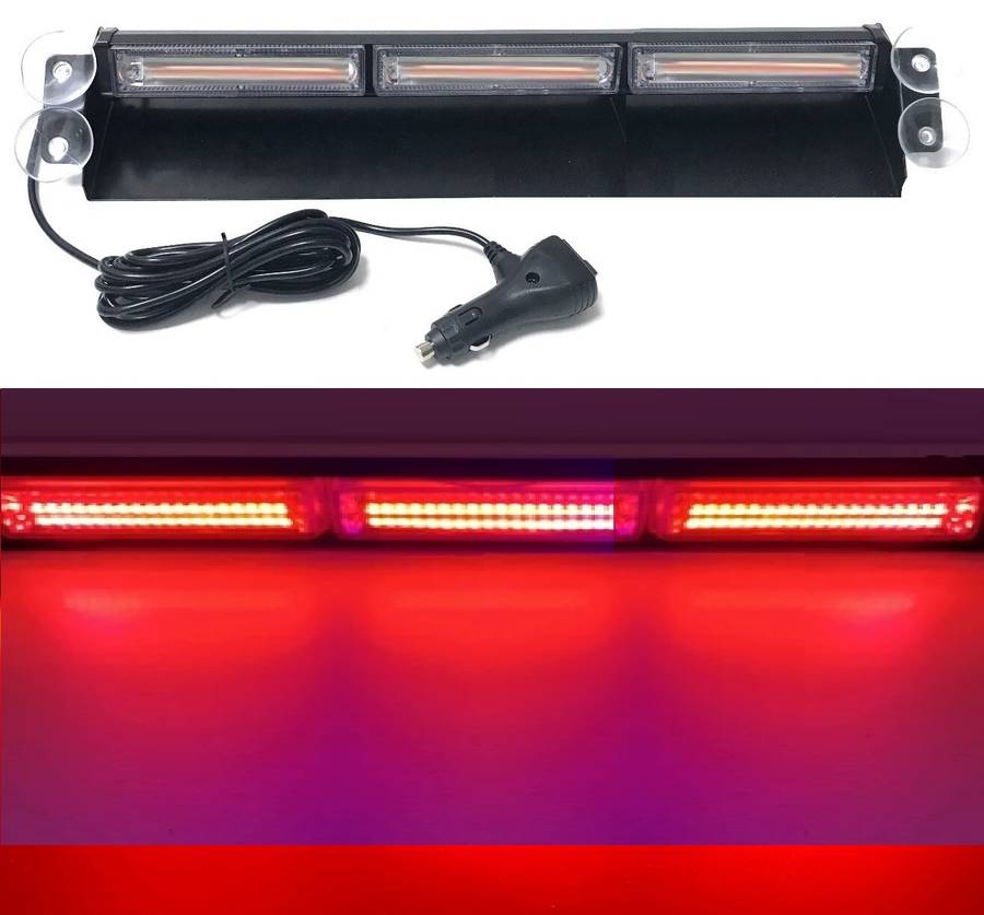 Red COB LED Windscreen Dashboard Vehicle Flash Strobe Very Long Dash Light Bar. Collections Allowed.