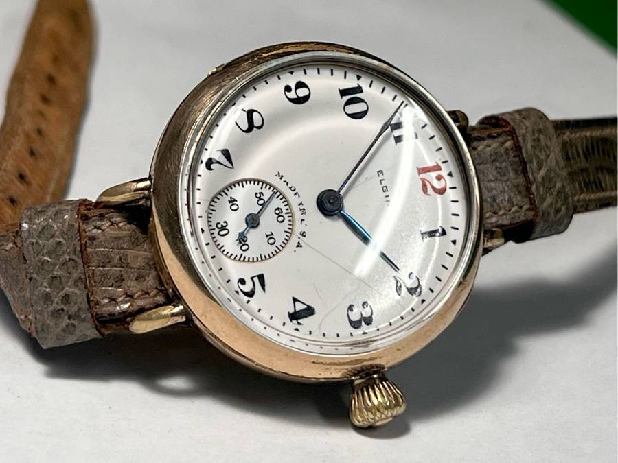 ELGIN GENTS TRENCH WATCH!!ANTIQUE