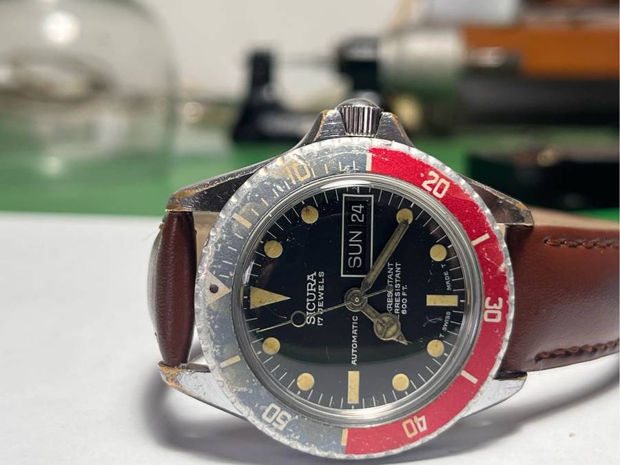 SICURA ( PRE BREITLING ) VINTAGE PEPSI DIVER!!