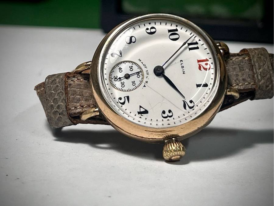 ELGIN GENTS TRENCH WATCH!!ANTIQUE