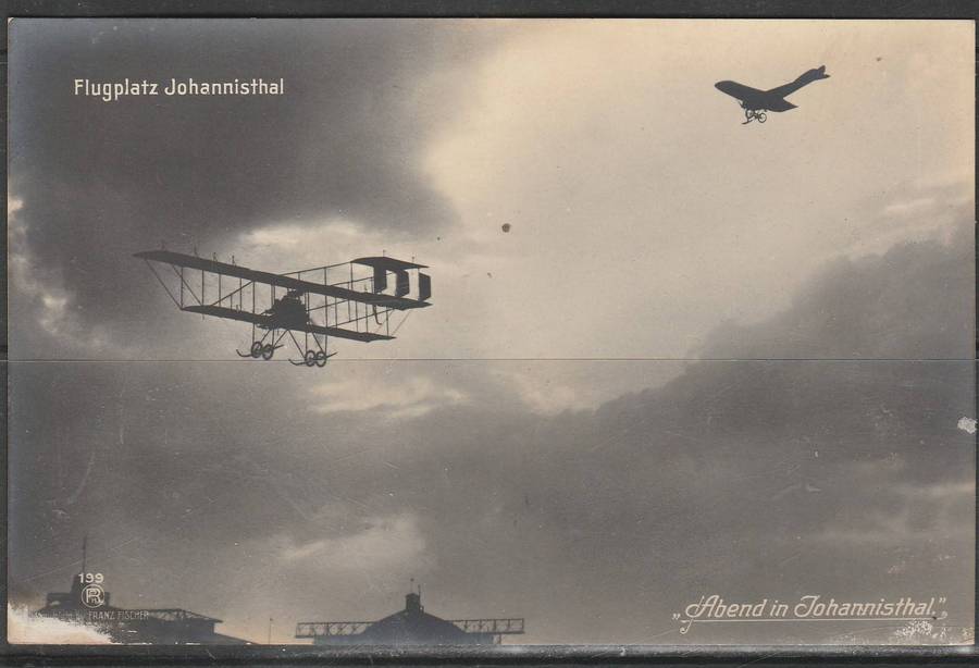 A REAL PHOTO POST CARD FLYING OVER JOHANNISTHAL MINT LOOK SCAN X2