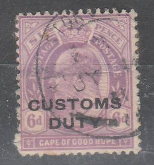 CAPE OF GOOD HOPE CUSTOMS DUTY 6d F.U LOOK SCAN X 2