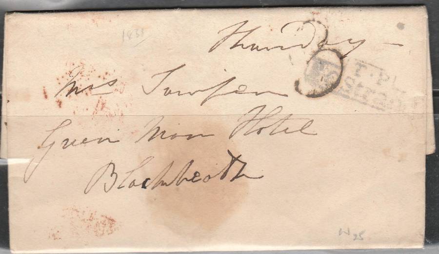 1831 2p Post Manuscript Letter Cover 3x2 Scan Look