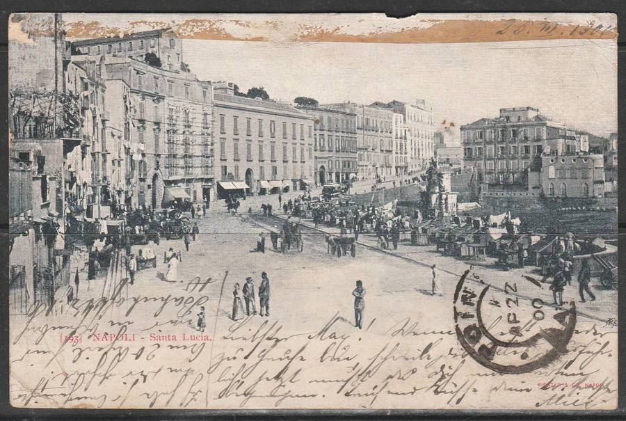 A LOVELY POST CARD FROM ITALY TO SOUTH AFRICA  POINT VIA LONDON 1909 LOOK SCAN X 2