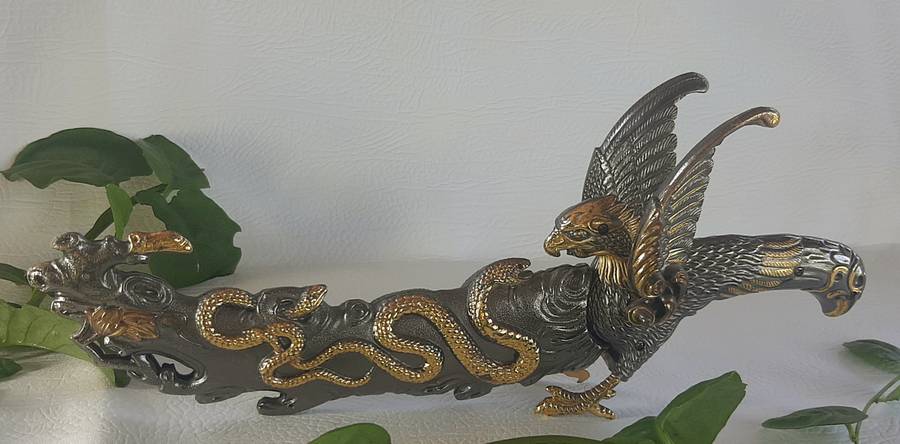 RARE DECORATIVE STAINLESS-STEEL BLADE DAGGER WITH INTRICATE SHEATH DESIGN