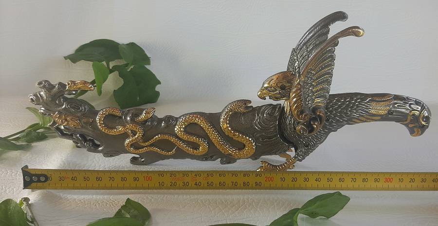 RARE DECORATIVE STAINLESS-STEEL BLADE DAGGER WITH INTRICATE SHEATH DESIGN