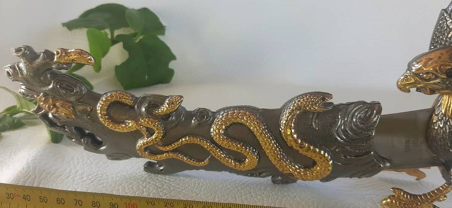 RARE DECORATIVE STAINLESS-STEEL BLADE DAGGER WITH INTRICATE SHEATH DESIGN