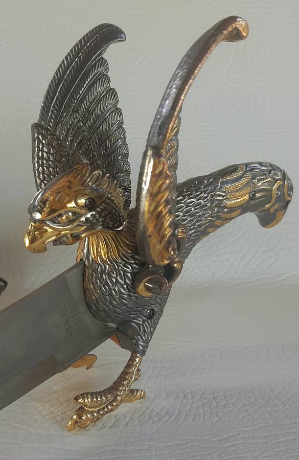 RARE DECORATIVE STAINLESS-STEEL BLADE DAGGER WITH INTRICATE SHEATH DESIGN