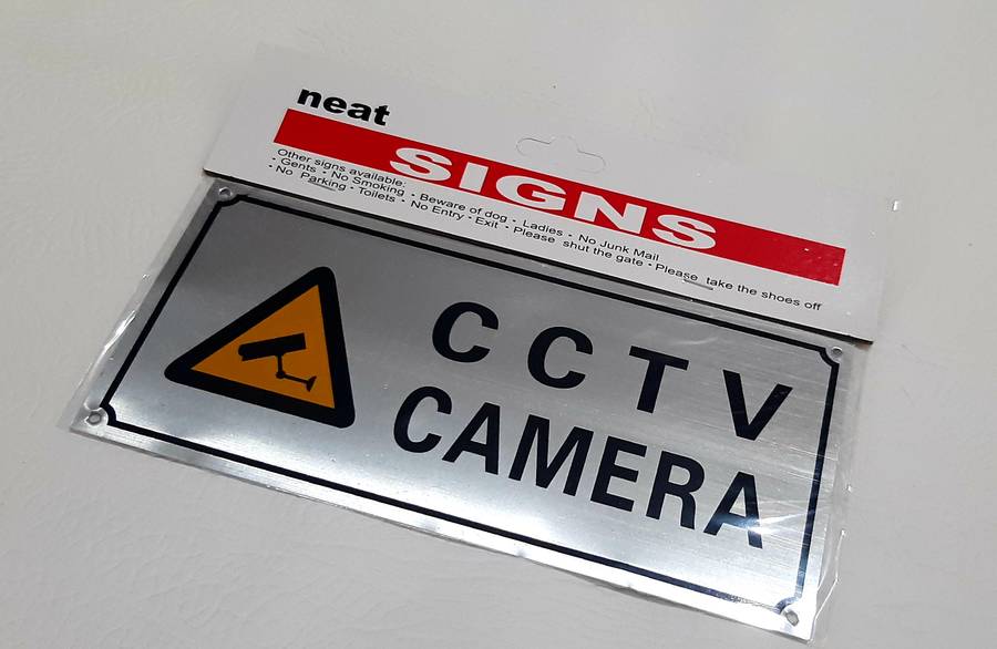 ALUMINIUM CCTV CAMERA SIGN - 195MM X 90MM - DURABLE & WEATHER RESISTANT