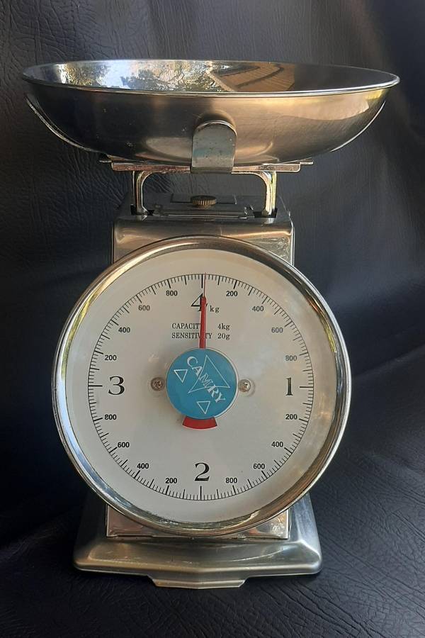 VINTAGE CAMRY ALL STAINLESS-STEEL KITCHEN SCALE - RETRO CHARM, MODERN MUSCLE!