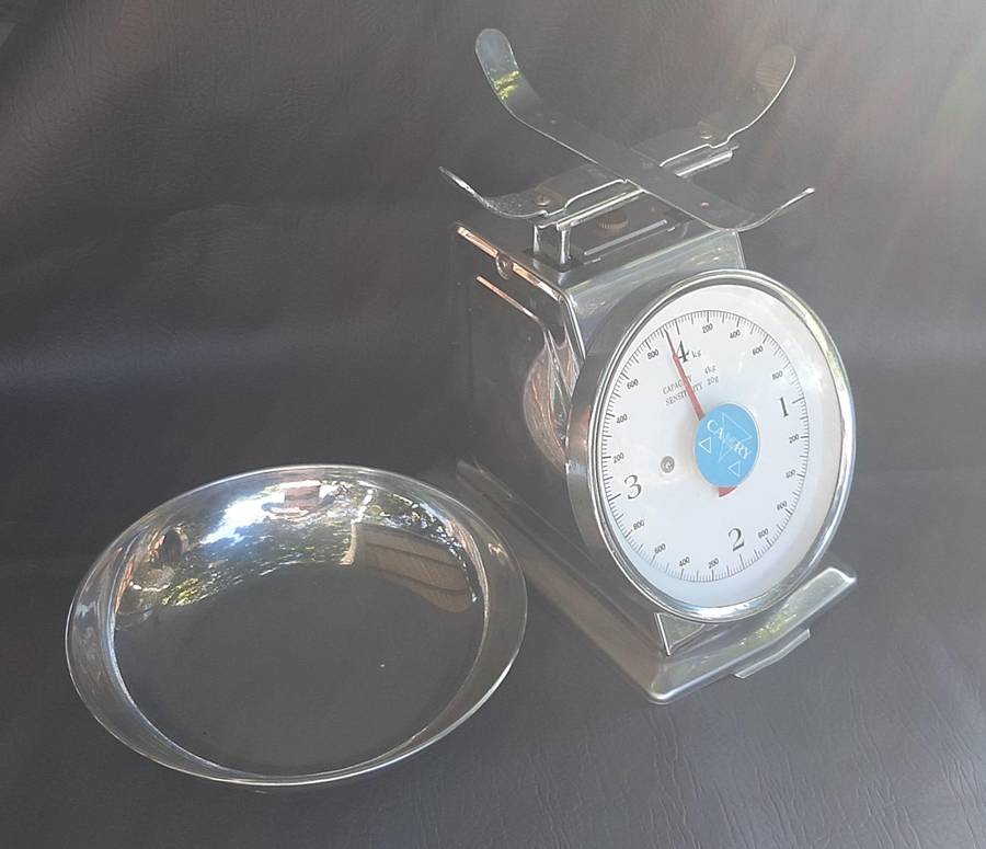 VINTAGE CAMRY ALL STAINLESS-STEEL KITCHEN SCALE - RETRO CHARM, MODERN MUSCLE!
