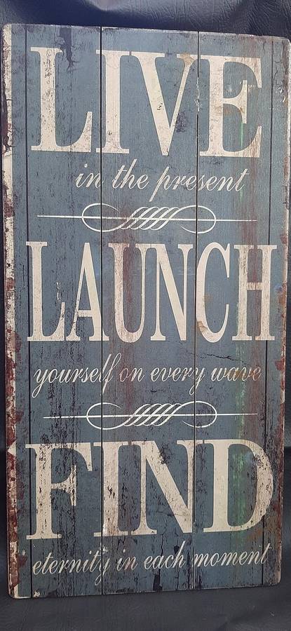 RUSTIC WOODEN SIGN  LIVE IN THE PRESENT | 60CM x 30CM | MINDFUL HOME DECOR