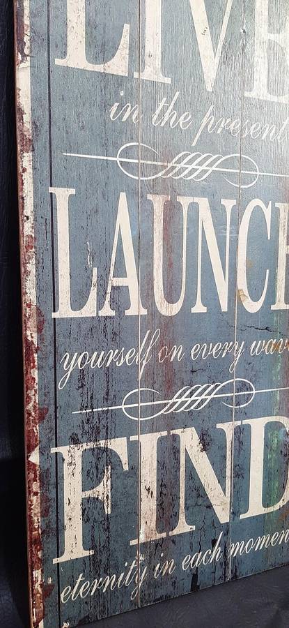 RUSTIC WOODEN SIGN  LIVE IN THE PRESENT | 60CM x 30CM | MINDFUL HOME DECOR