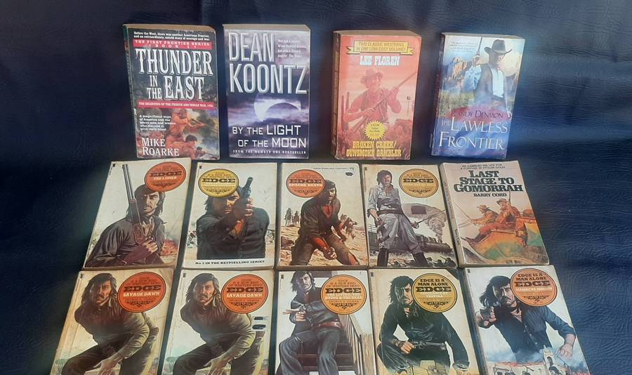 14-PACK VINTAGE PAPERBACK LOT  WESTERN GRIT, HISTORICAL DRAMA & DARK THRILLS