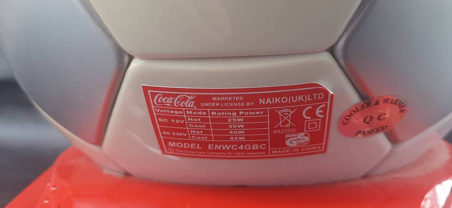 COCA-COLA COOLER & WARMER BOX  ELECTRIC, RETRO, FUNCTIONAL