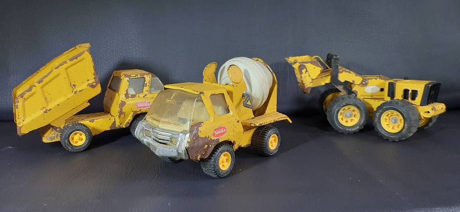 1980s TONKA DIE-CAST CONSTRUCTION TRIO  HEAVY METAL, FULLY FUNCTIONAL