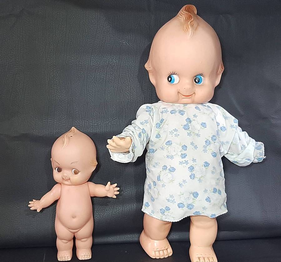 VINTAGE KEWPIE DOLL DUO  LARGE 59CM & MEDIUM 31CM