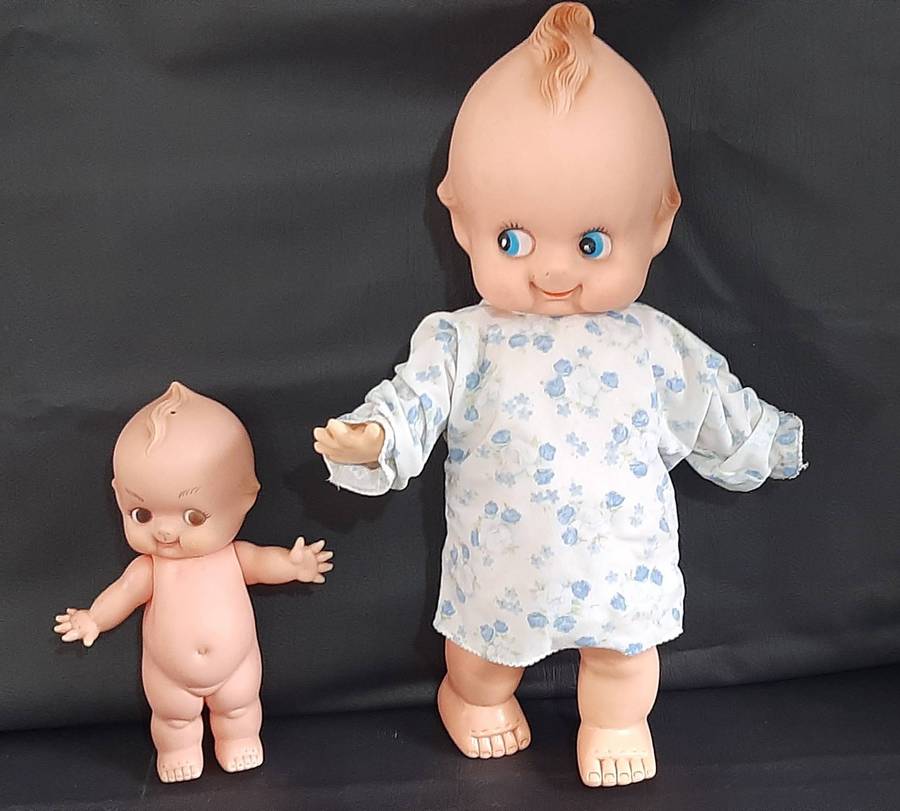 VINTAGE KEWPIE DOLL DUO  LARGE 59CM & MEDIUM 31CM