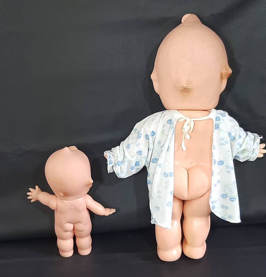 VINTAGE KEWPIE DOLL DUO  LARGE 59CM & MEDIUM 31CM