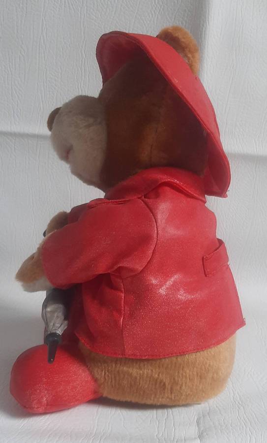 Beverly Hills Teddy Bear Co. Rainy Day Teddy - 30cm Musical Plush in Red Coat & Boots