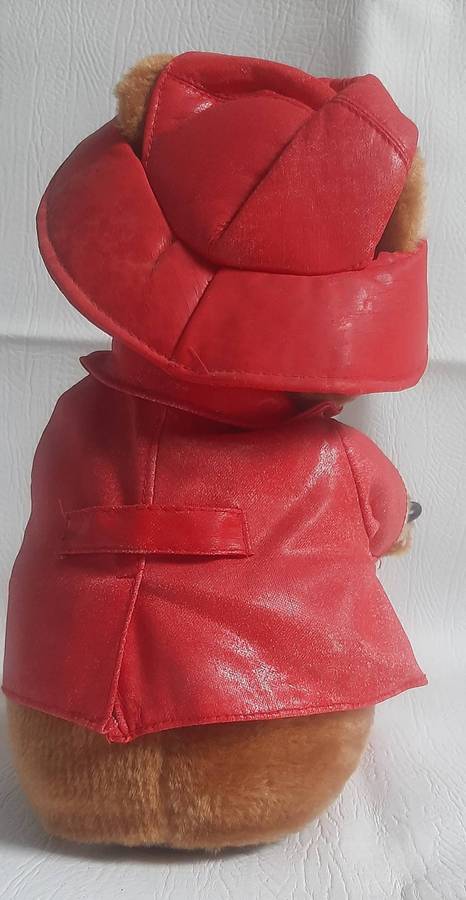 Beverly Hills Teddy Bear Co. Rainy Day Teddy - 30cm Musical Plush in Red Coat & Boots