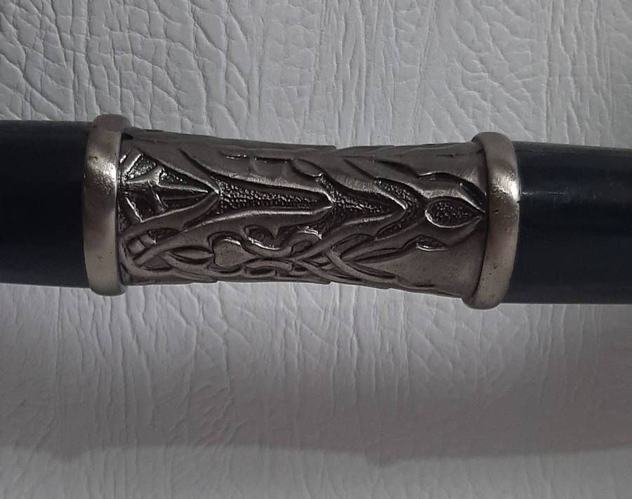 Double-Handed Broadsword 128cm Stainless Steel Display Piece with Wooden Mount