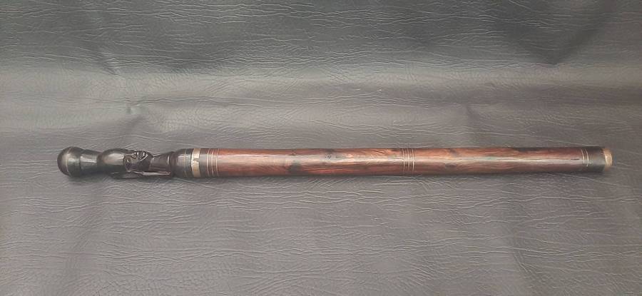CARVED DAGGER WITH SHEATH  53CM CEREMONIAL BLADE WITH FIGURAL HANDLE
