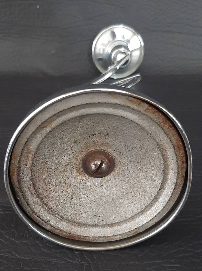 ART DECO METAL CANDLE HOLDER  SCULPTURAL FORM, 22CM TALL