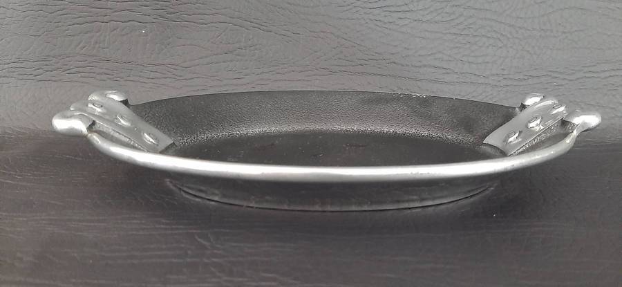 CARROL BOYES METAL DISH  SCULPTURAL ELEGANCE, 22CM X 14.5CM