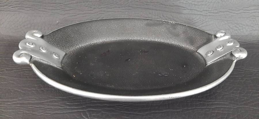 CARROL BOYES METAL DISH  SCULPTURAL ELEGANCE, 22CM X 14.5CM