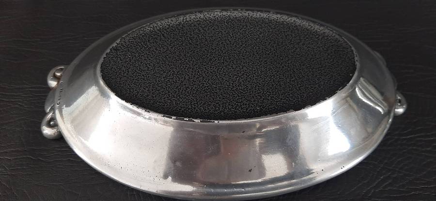 CARROL BOYES METAL DISH  SCULPTURAL ELEGANCE, 22CM X 14.5CM