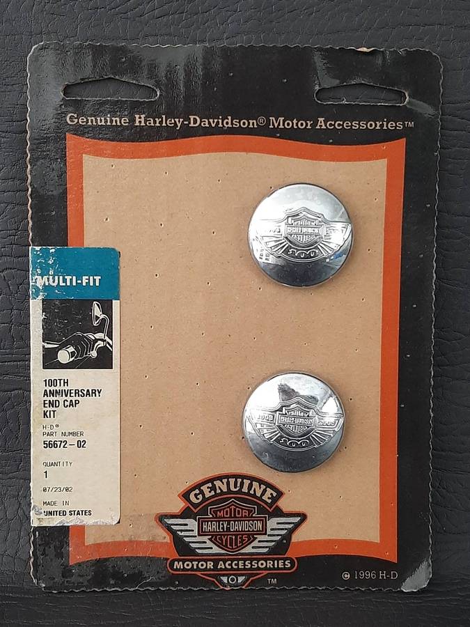 HARLEY-DAVIDSON 100TH ANNIVERSARY END CAP KIT  GENUINE CHROME ACCESSORY