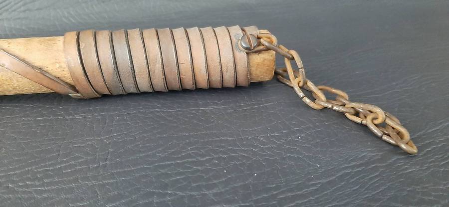 STUNNING MEDIEVAL MACE & CHAIN  PURE METAL, SPIKED BALL, HEAVYWEIGHT HERITAGE
