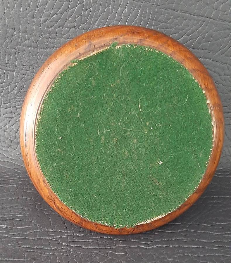 HANDCRAFTED WOODEN INKWELL  VINTAGE DESK COMPANION WITH LID