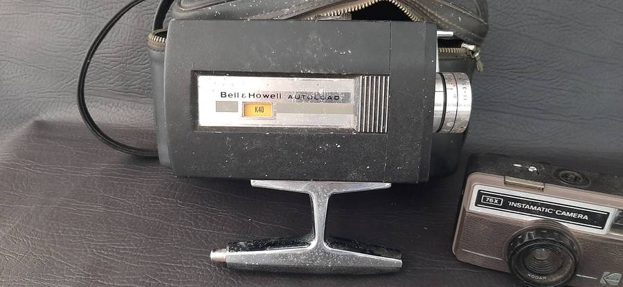BELL & HOWELL SUPER 8 AUTOLOAD DUO + KODAK INSTAMATIC  MID-CENTURY FILM & PHOTO SET