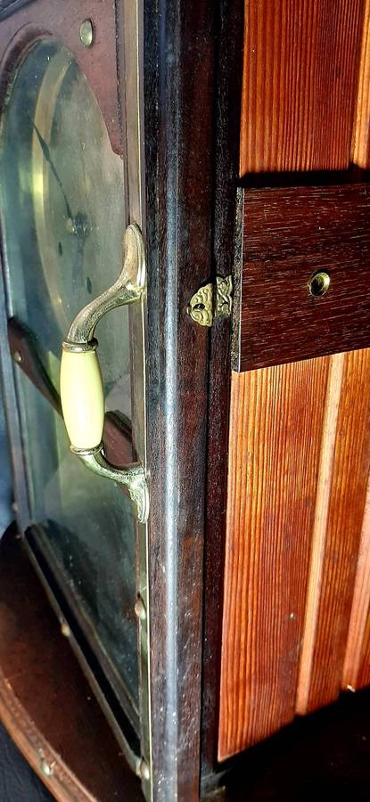 1921 Junghans German Mantle Clock, Brass-Lined Mechanism, 43cm x 29cm x 65cm