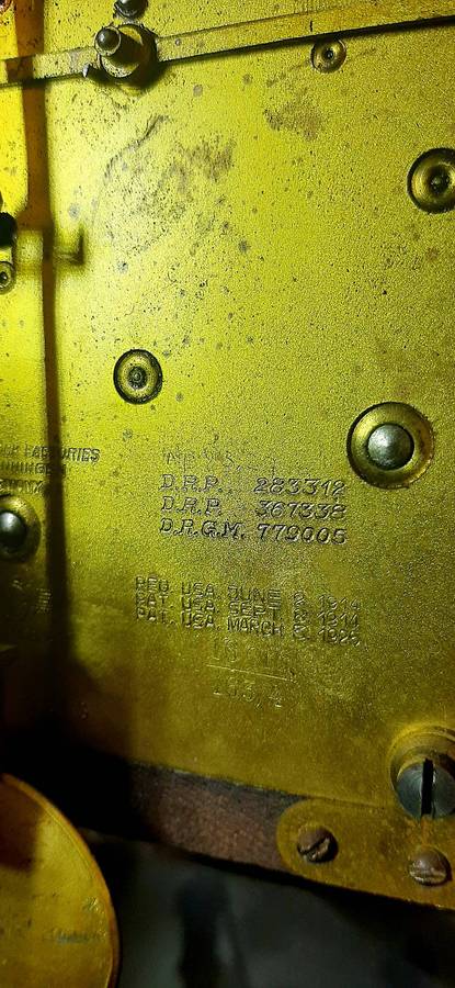 1921 Junghans German Mantle Clock, Brass-Lined Mechanism, 43cm x 29cm x 65cm