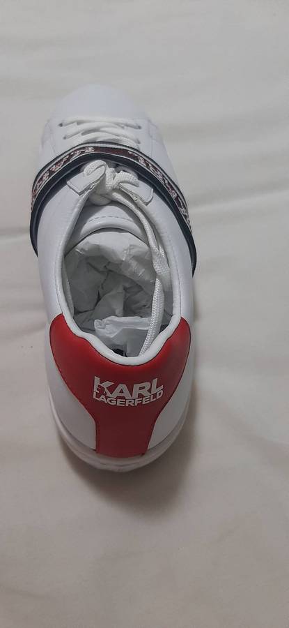 Karl Lagerfeld White Strap Sneakers Size 5 Open Box